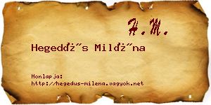 Hegedűs Miléna névjegykártya