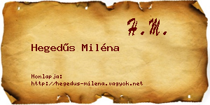 Hegedűs Miléna névjegykártya